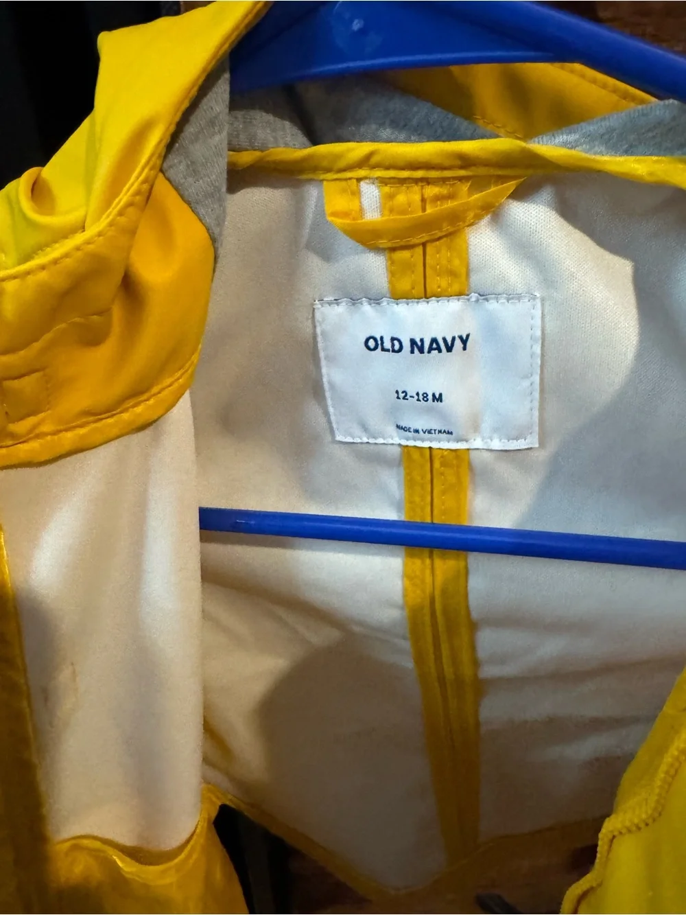Old Navy Yellow Toddler Hooded Raincoat